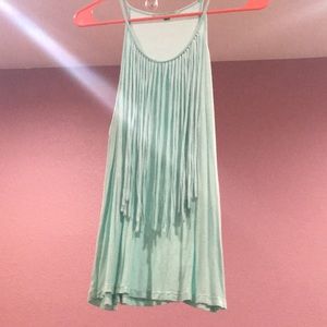 till fringe spaghetti strap shirt10-12 girls